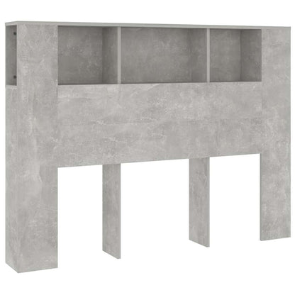 vidaXL Headboard Cabinet Concrete Grey 140x18,5x104,5 cm
