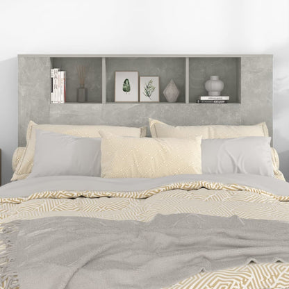 vidaXL Headboard Cabinet Concrete Grey 140x18.5x104.5 cm