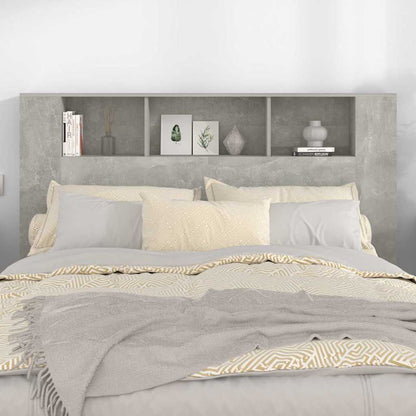 vidaXL Headboard Cabinet Concrete Grey 160x18,5x104,5 cm