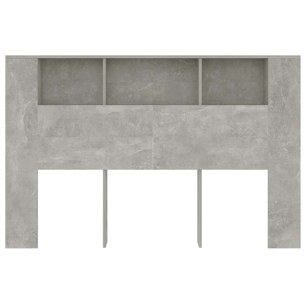 vidaXL Headboard Cabinet Concrete Grey 160x18,5x104,5 cm
