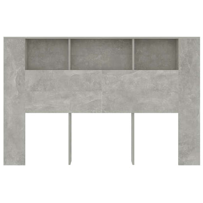 vidaXL Headboard Cabinet Concrete Grey 160x18,5x104,5 cm