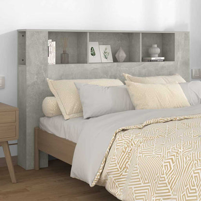 vidaXL Headboard Cabinet Concrete Grey 160x18,5x104,5 cm