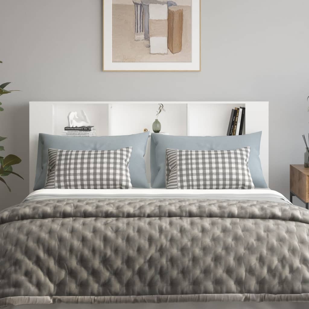 vidaXL Headboard Cabinet | White | Engineered wood | Headboard Cabinet