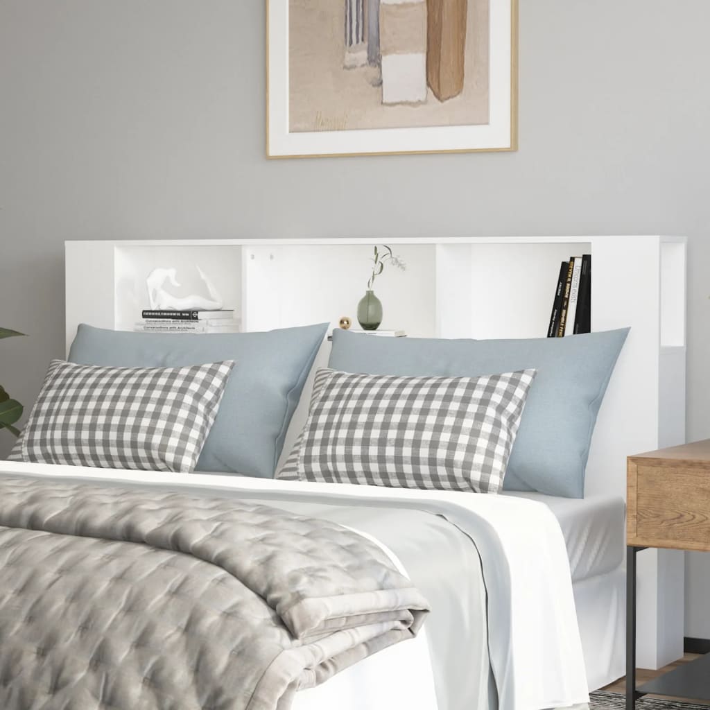 vidaXL Headboard Cabinet | White | Engineered wood | Headboard Cabinet