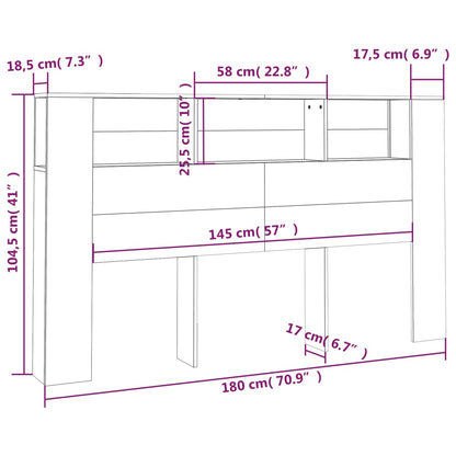 vidaXL Headboard Cabinet Sonoma Oak 180x18.5x104.5 cm