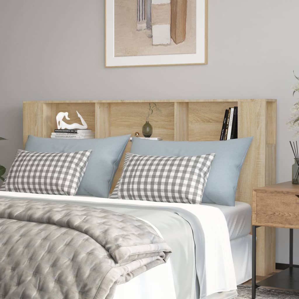 vidaXL Headboard Cabinet Sonoma Oak 180x18.5x104.5 cm