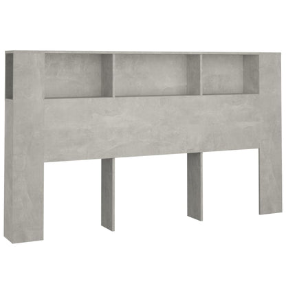vidaXL Headboard Cabinet | Concrete Grey | Engineered Wood | Large