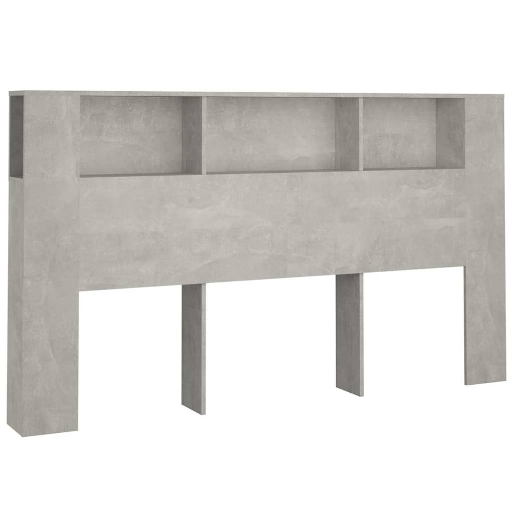 vidaXL Headboard Cabinet Concrete Grey 180x18,5x104,5 cm