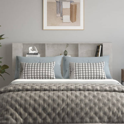vidaXL Headboard Cabinet | Concrete Grey | Engineered Wood | Large