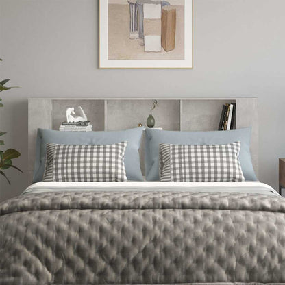 vidaXL Headboard Cabinet Concrete Grey 180x18,5x104,5 cm