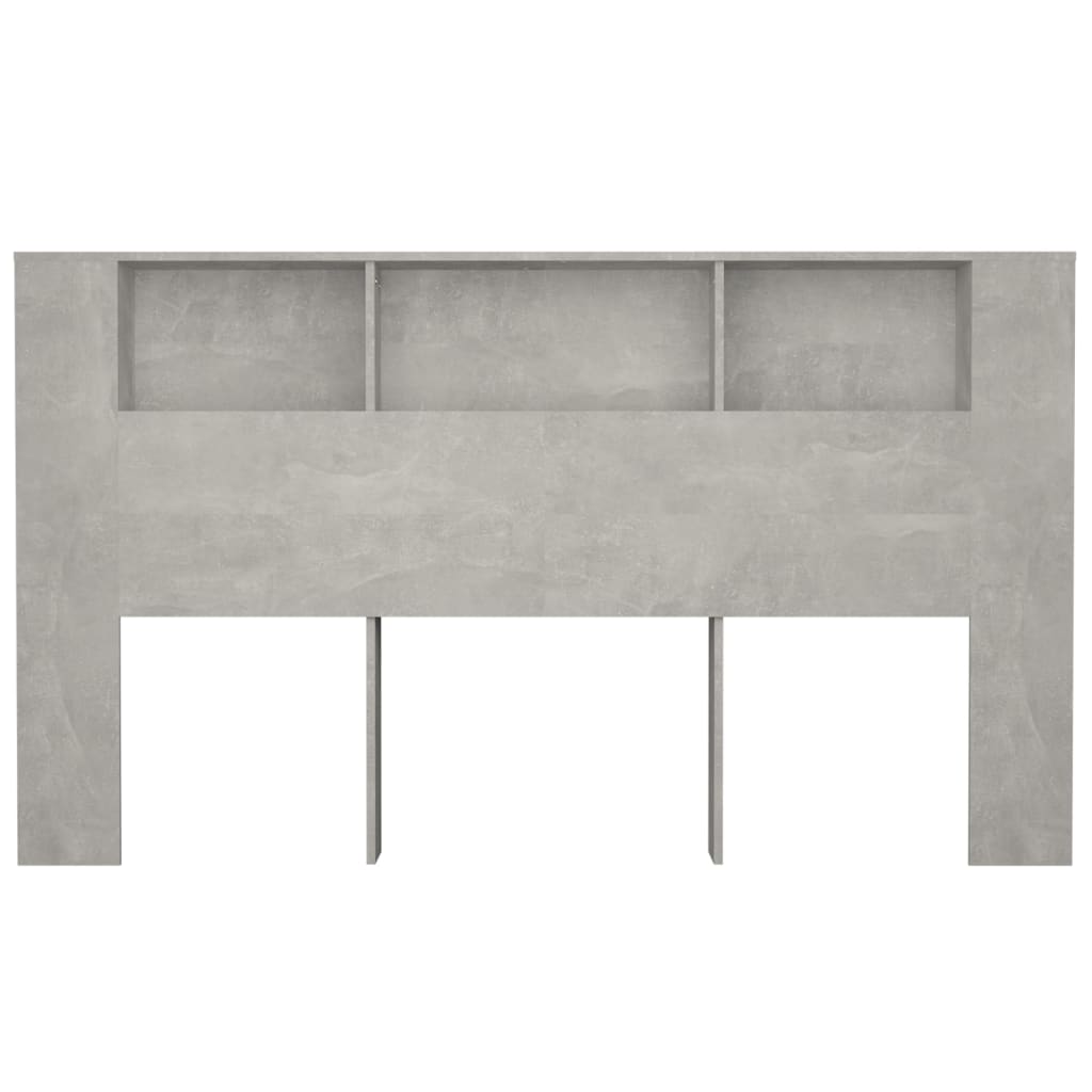 vidaXL Headboard Cabinet | Concrete Grey | Engineered Wood | Large