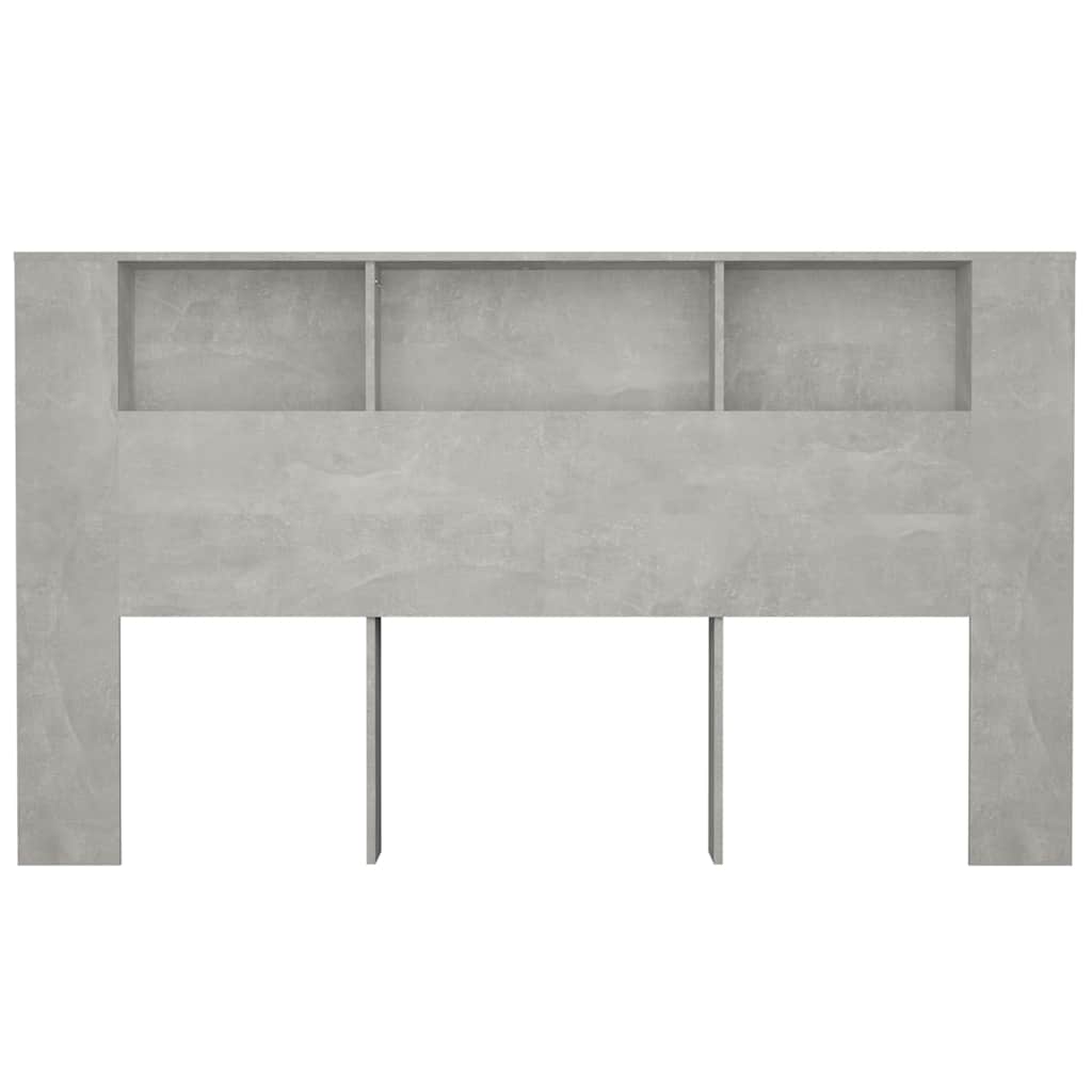 vidaXL Headboard Cabinet Concrete Grey 180x18,5x104,5 cm