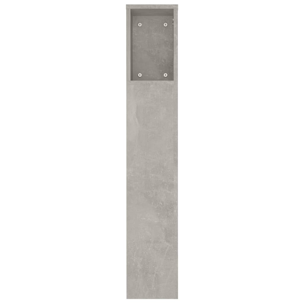vidaXL Headboard Cabinet | Concrete Grey | Engineered Wood | Large
