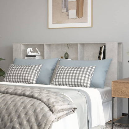 vidaXL Headboard Cabinet | Concrete Grey | Engineered Wood | Large
