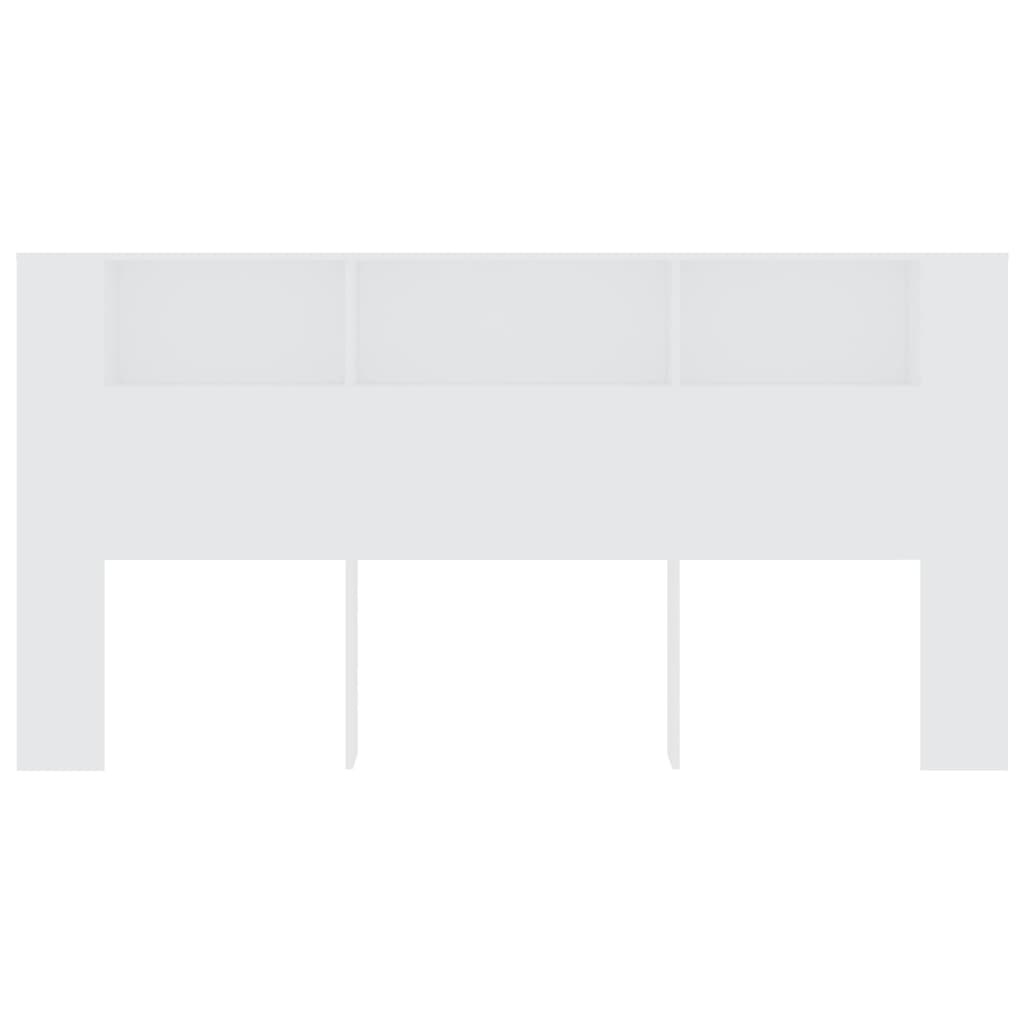 vidaXL Headboard Cabinet White 200x18.5x104.5 cm