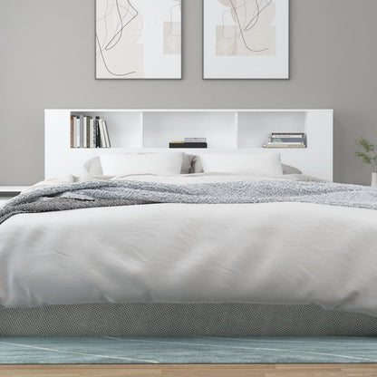 vidaXL Headboard Cabinet White 200x18.5x104.5 cm