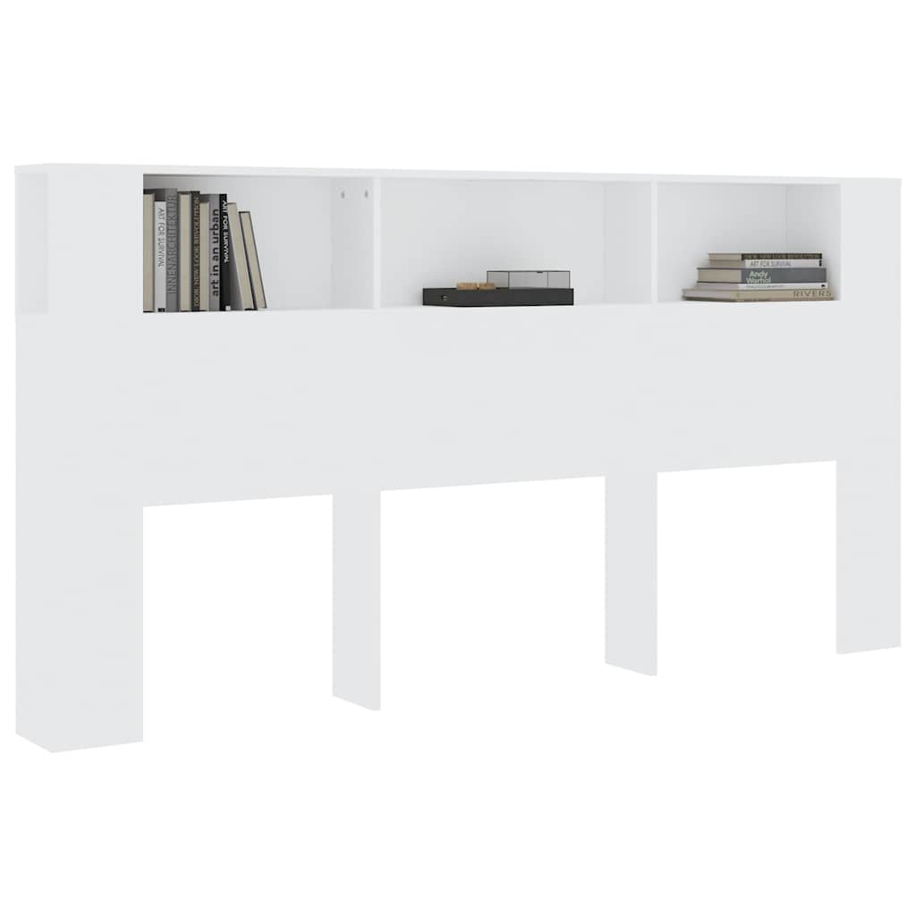 811952 vidaXL Headboard Cabinet White 200x18,5x104,5 cm