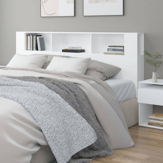 811952 vidaXL Headboard Cabinet White 200x18,5x104,5 cm