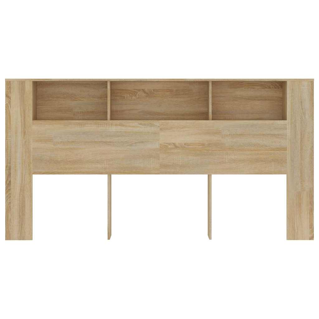 vidaXL Headboard Cabinet Sonoma Oak 200x18,5x104,5 cm Engineered Wood