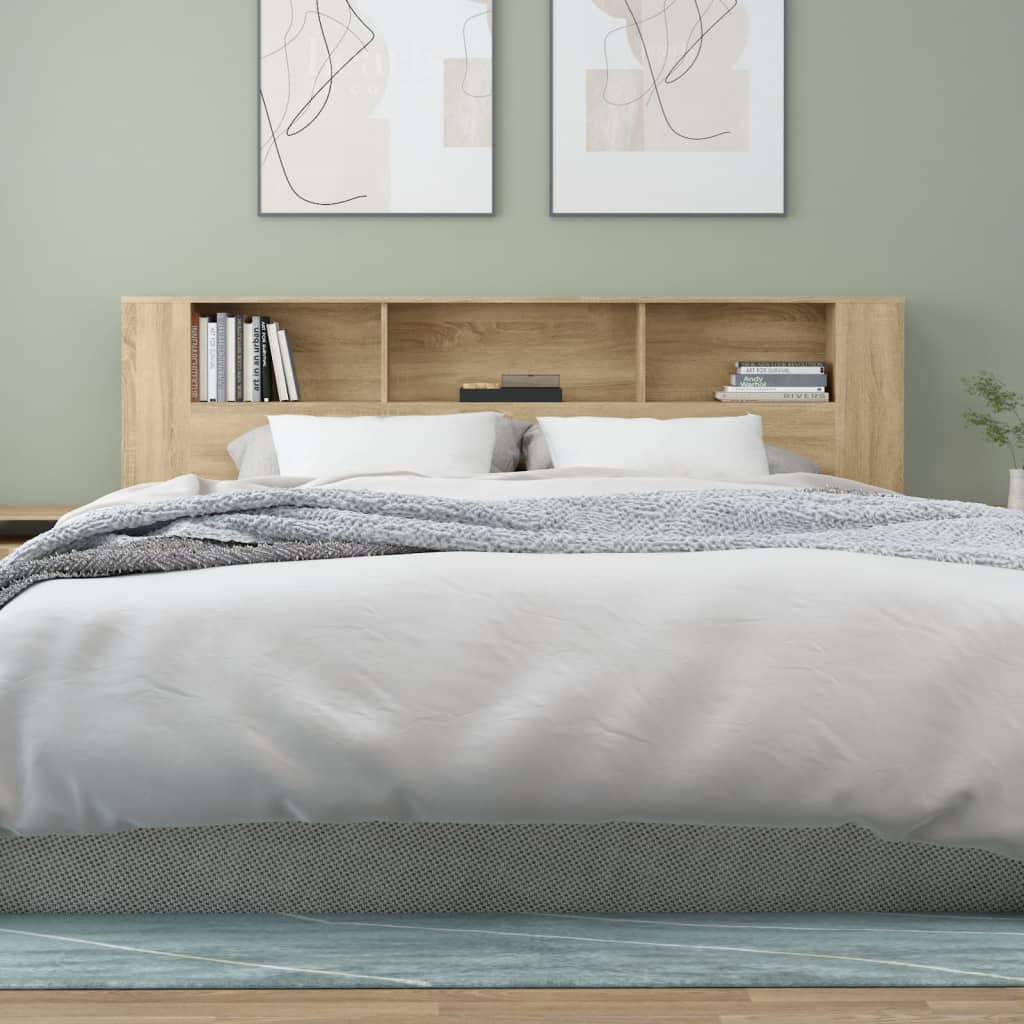 vidaXL Headboard Cabinet Sonoma Oak 200x18.5x104.5 cm