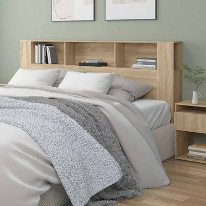 vidaXL Headboard Cabinet Sonoma Oak 200x18,5x104,5 cm Engineered Wood