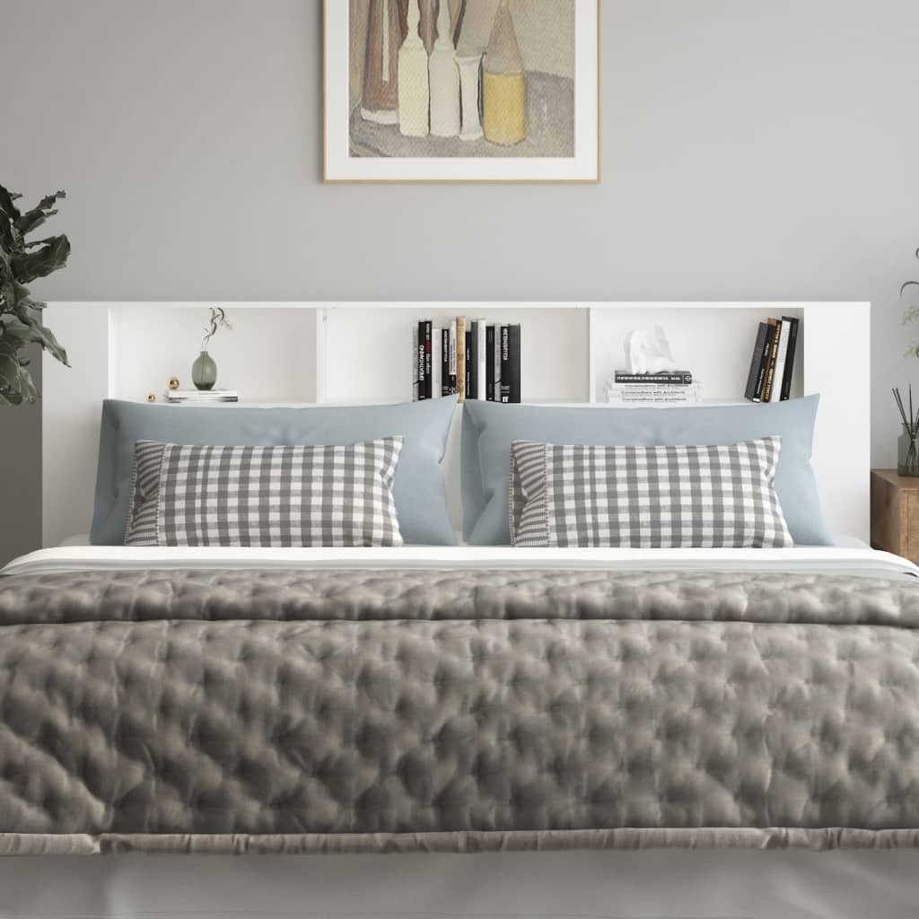 vidaXL Headboard Cabinet White 220x18.5x104.5 cm