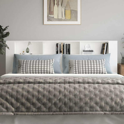 811961 vidaXL Headboard Cabinet White 220x18,5x104,5 cm
