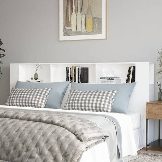 811961 vidaXL Headboard Cabinet White 220x18,5x104,5 cm