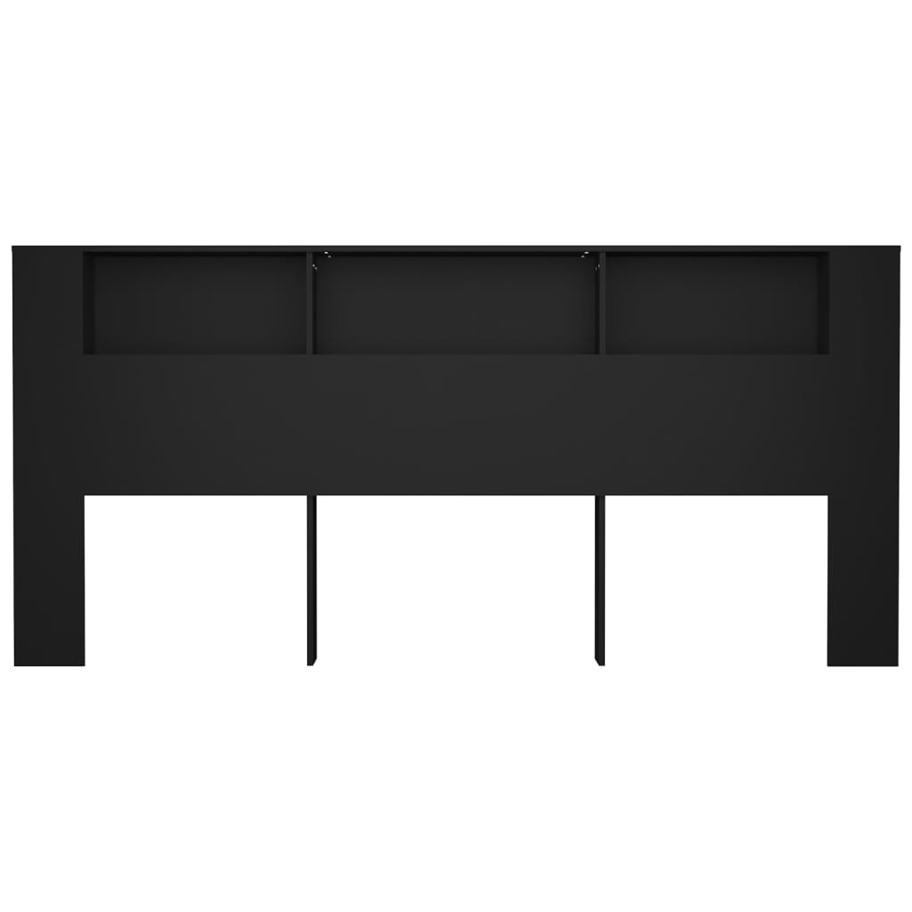vidaXL Headboard Cabinet Black 220x18.5x104.5 cm