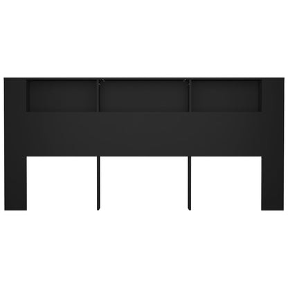 vidaXL Headboard Cabinet Black 220x18.5x104.5 cm
