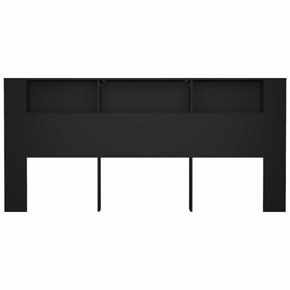 vidaXL Headboard Cabinet Black 220x18,5x104,5 cm
