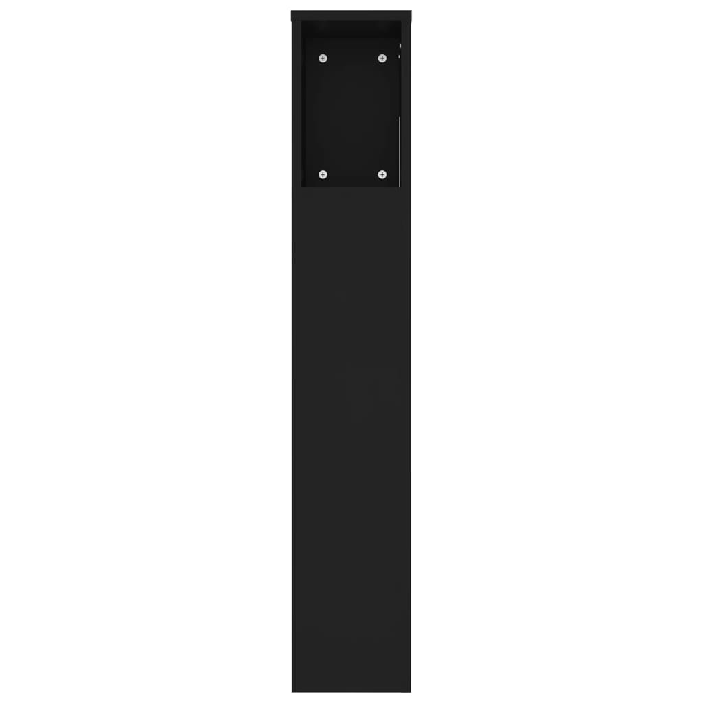 vidaXL Headboard Cabinet Black 220x18.5x104.5 cm