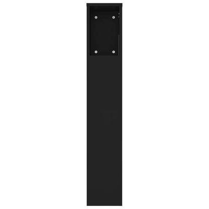 vidaXL Headboard Cabinet Black 220x18.5x104.5 cm