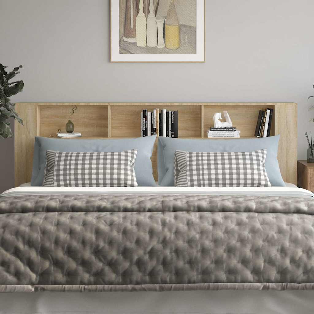 vidaXL Headboard Cabinet Sonoma Oak 220x18,5x104,5 cm