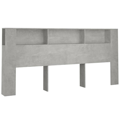 vidaXL Headboard Cabinet Concrete Grey 220x18,5x104,5 cm
