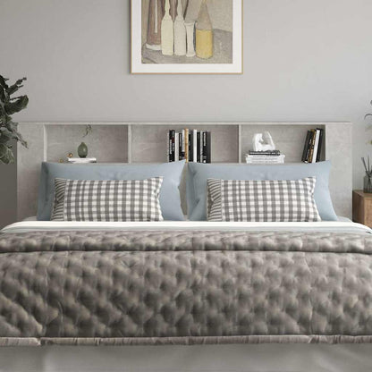 vidaXL Headboard Cabinet Concrete Grey 220x18,5x104,5 cm