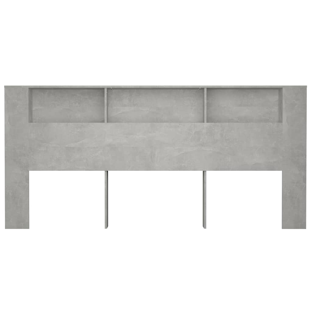 vidaXL Headboard Cabinet Concrete Grey 220x18,5x104,5 cm