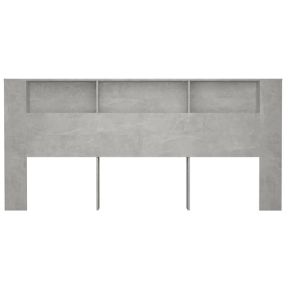 vidaXL Headboard Cabinet Concrete Grey 220x18,5x104,5 cm