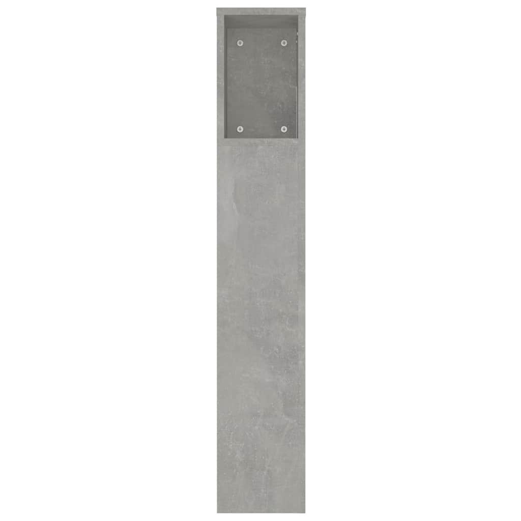 vidaXL Headboard Cabinet Concrete Grey 220x18,5x104,5 cm