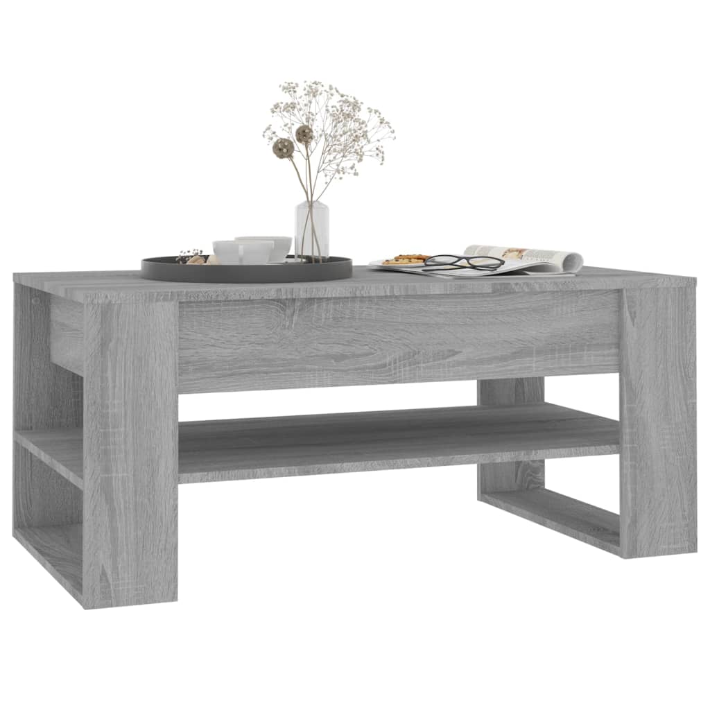 vidaXL Coffee Table Grey Sonoma 102x55x45 cm Engineered Wood