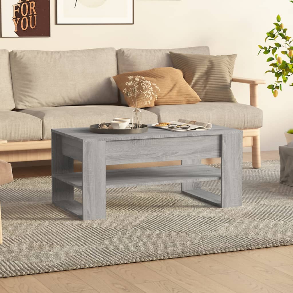 vidaXL Coffee Table Grey Sonoma 102x55x45 cm Engineered Wood