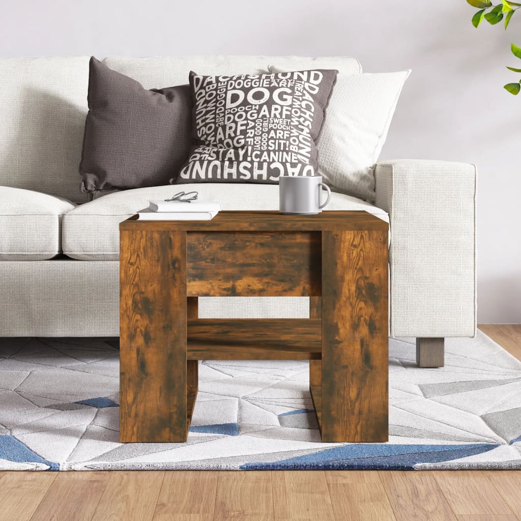 vidaXL Coffee Table Smoked Oak 55.5x55x45 cm Engineered Wood