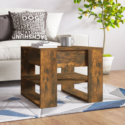 vidaXL Coffee Table Smoked Oak 55.5x55x45 cm Engineered Wood