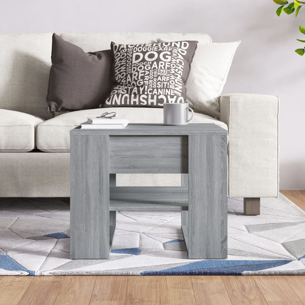 vidaXL Coffee Table Grey Sonoma 55.5x55x45 cm Engineered Wood