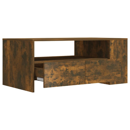 vidaXL Coffee Table Smoked Oak 102x55x42 cm Engineered Wood