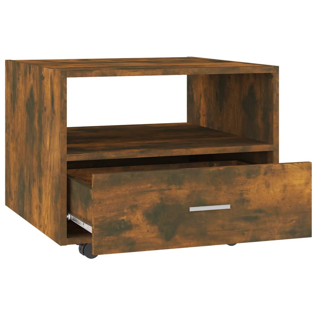 vidaXL Coffee Table Smoked Oak 55x55x40 cm Engineered Wood