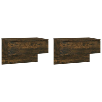 vidaXL Wall-mounted Bedside Cabinets 2 pcs Smoked Oak