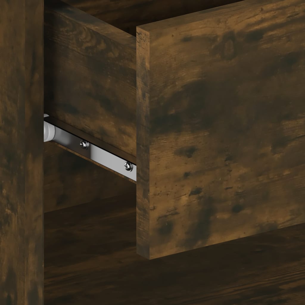 vidaXL Wall-mounted Bedside Cabinet Smoked Oak