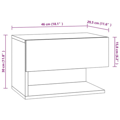 vidaXL Wall-mounted Bedside Cabinet Smoked Oak