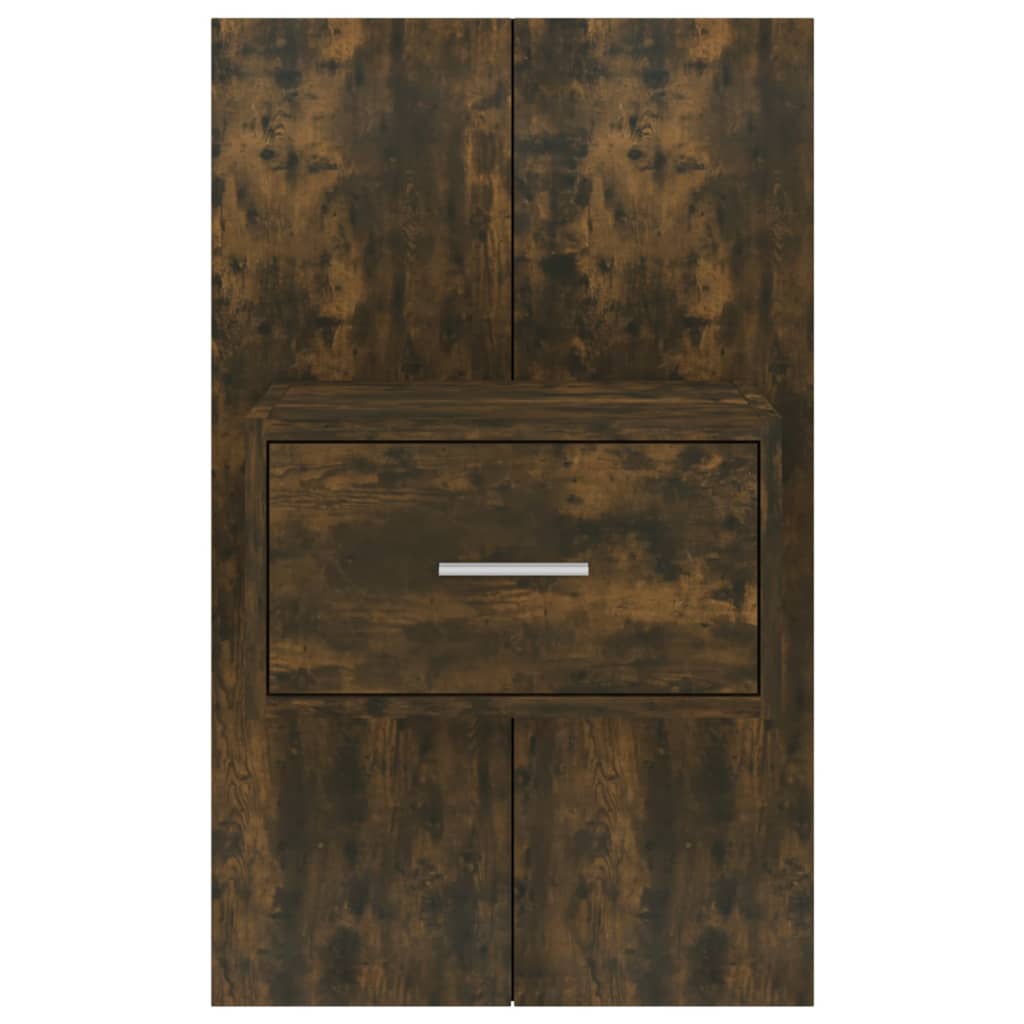 vidaXL Wall-mounted Bedside Cabinet Smoked Oak